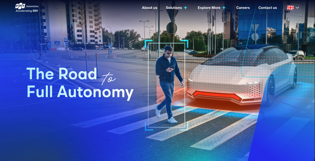 FPT Automotive website autonomy screen