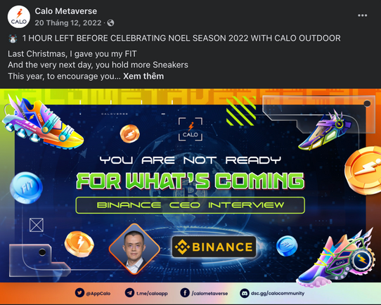 Calo Metaverse social post one